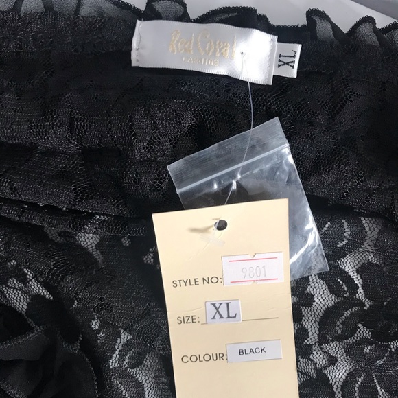 Red Coral Black Floral Lace Cardigan Sweater - Picture 11 of 15